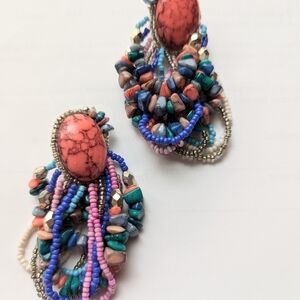 Vibrant Multicolor Beaded Earrings